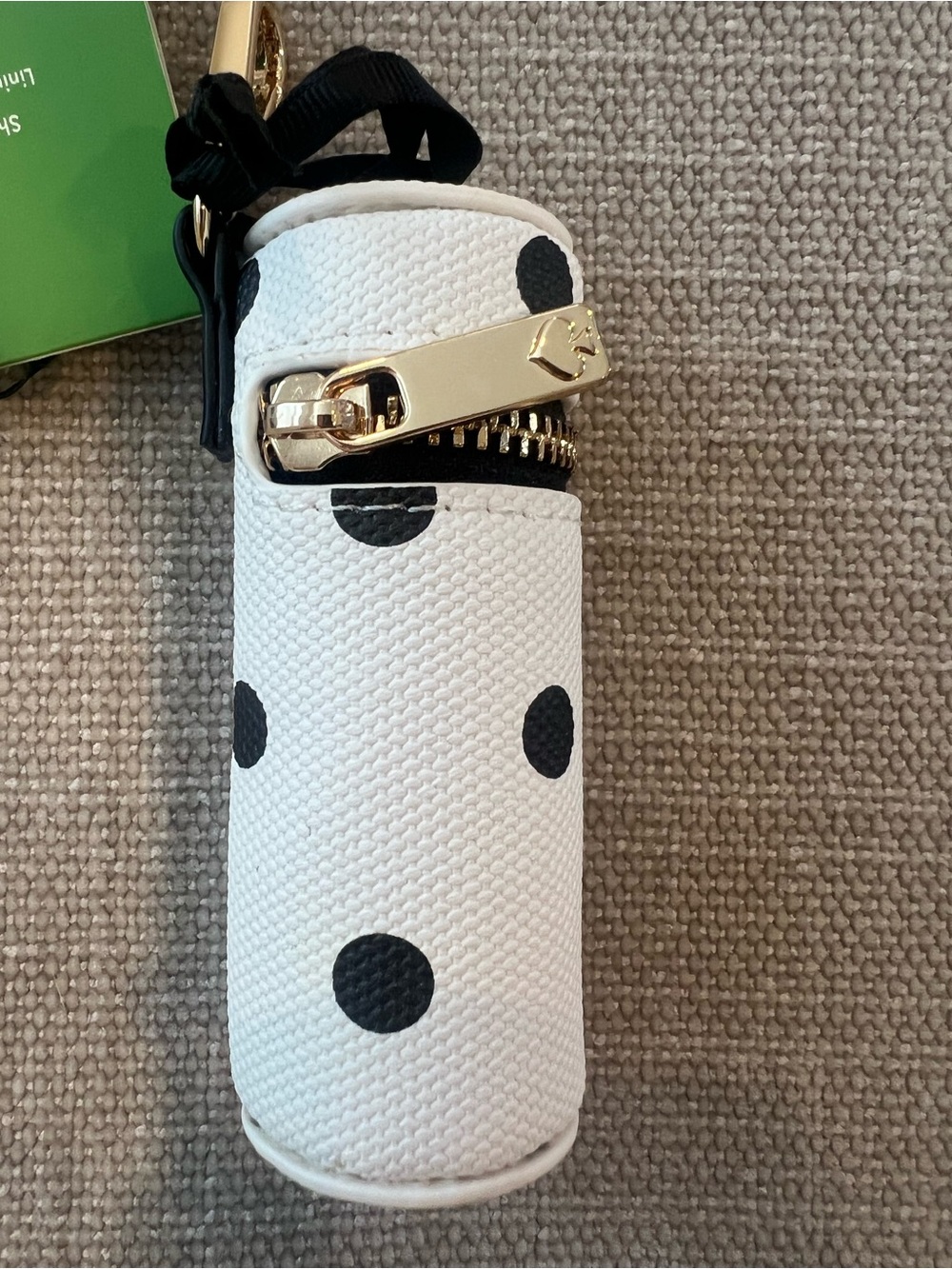 kate spade x Target Gold Heart Bag Charm & White Polka Dot Lipstick Case - Picture 5 of 8
